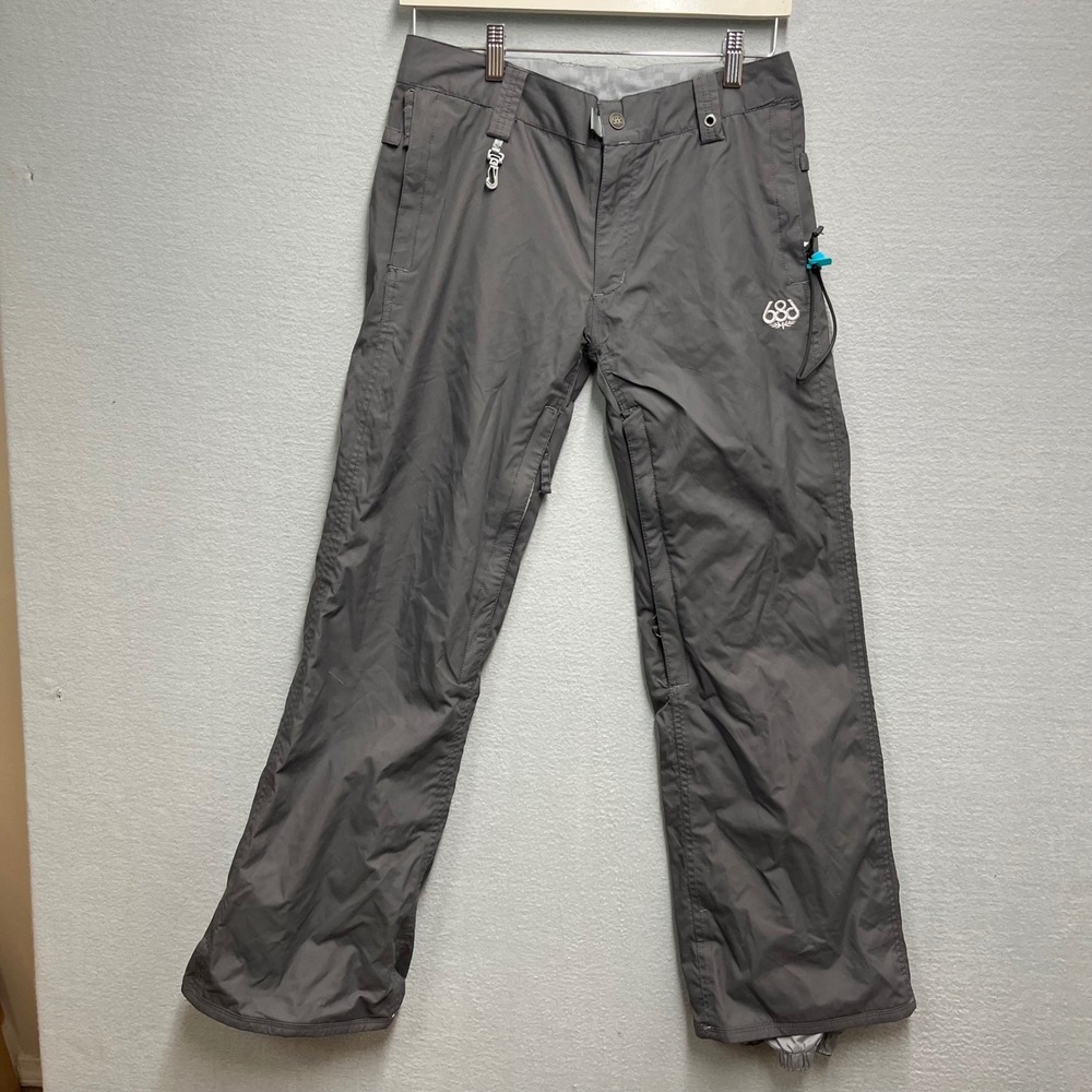 NWOT VTG 00s 686 Mannual Standard Snowboard Pants Womens S Gray KCR402 Y2K